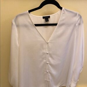 Halogen White Buttoned Relaxed Blouse